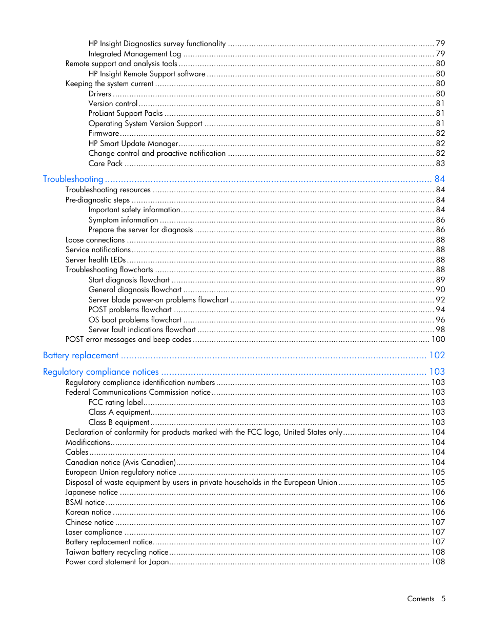 HP ProLiant DL380 G7 Server User Manual | Page 5 / 127