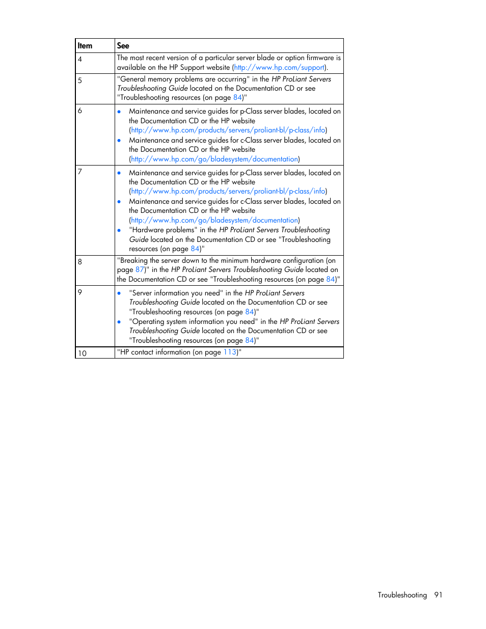 HP ProLiant DL380 G7 Server User Manual | Page 91 / 127