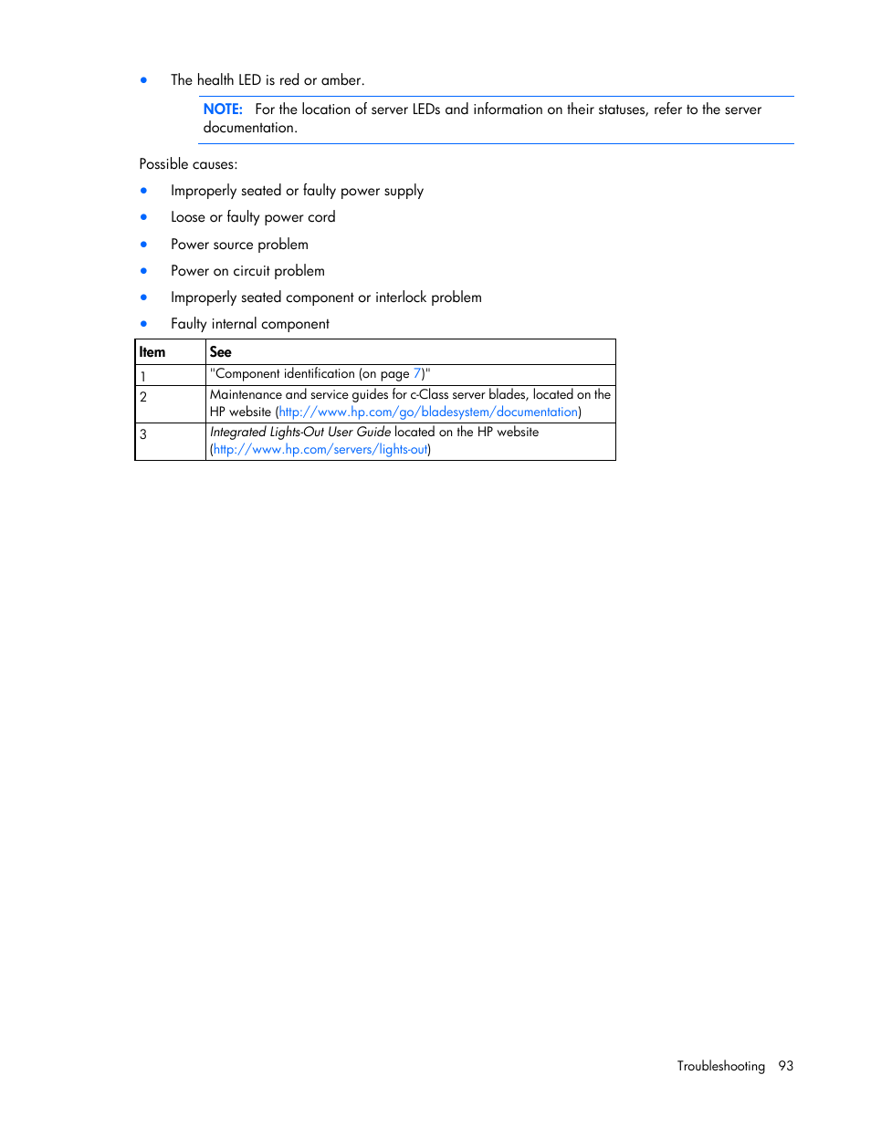 HP ProLiant DL380 G7 Server User Manual | Page 93 / 127