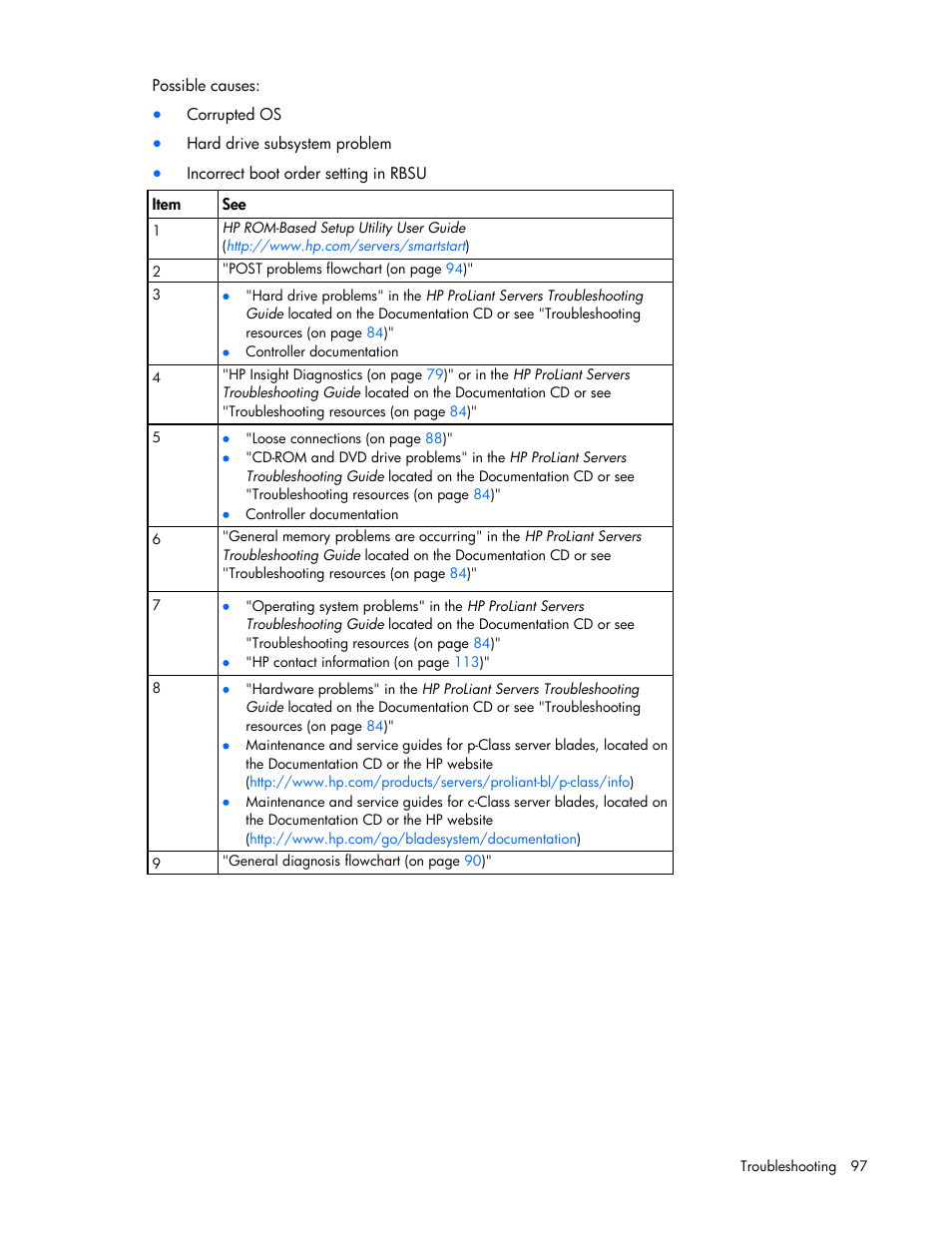 HP ProLiant DL380 G7 Server User Manual | Page 97 / 127