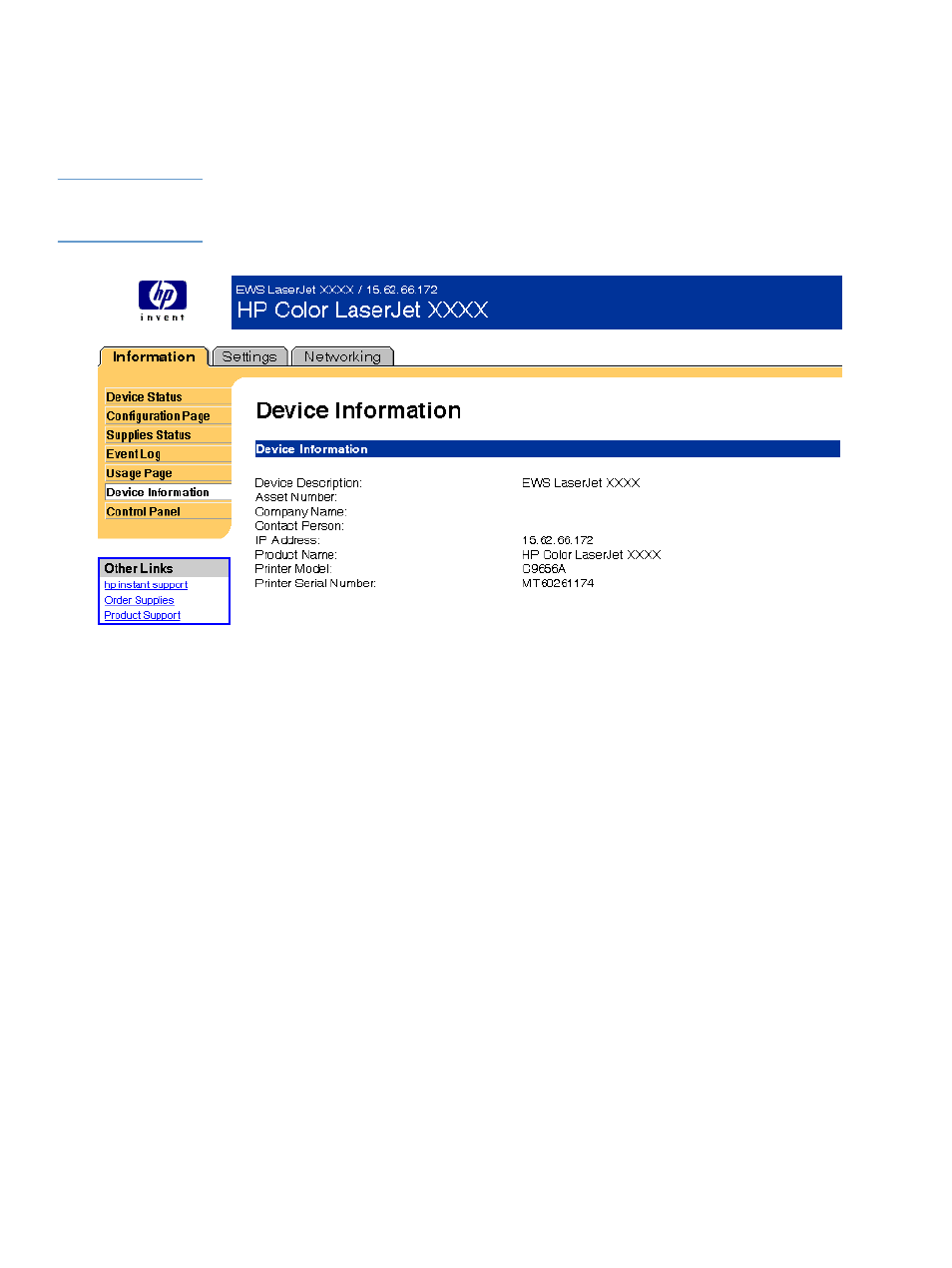 Device information | HP LaserJet 4200 Printer series User Manual | Page 18 / 48