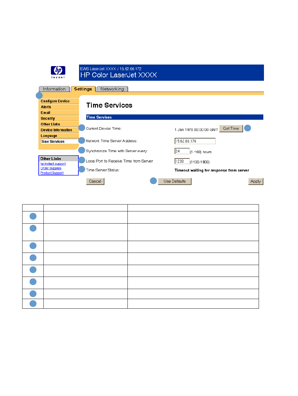 Time services | HP LaserJet 4200 Printer series User Manual | Page 37 / 48