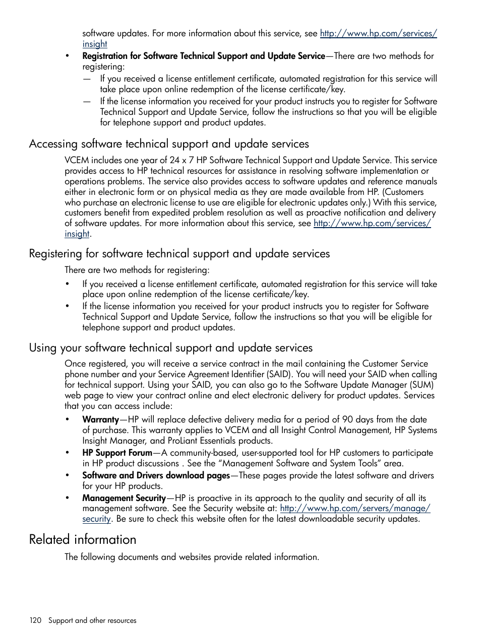 Related information | HP Insight Management-Software User Manual | Page 120 / 129