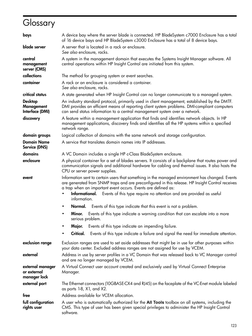 Glossary | HP Insight Management-Software User Manual | Page 123 / 129