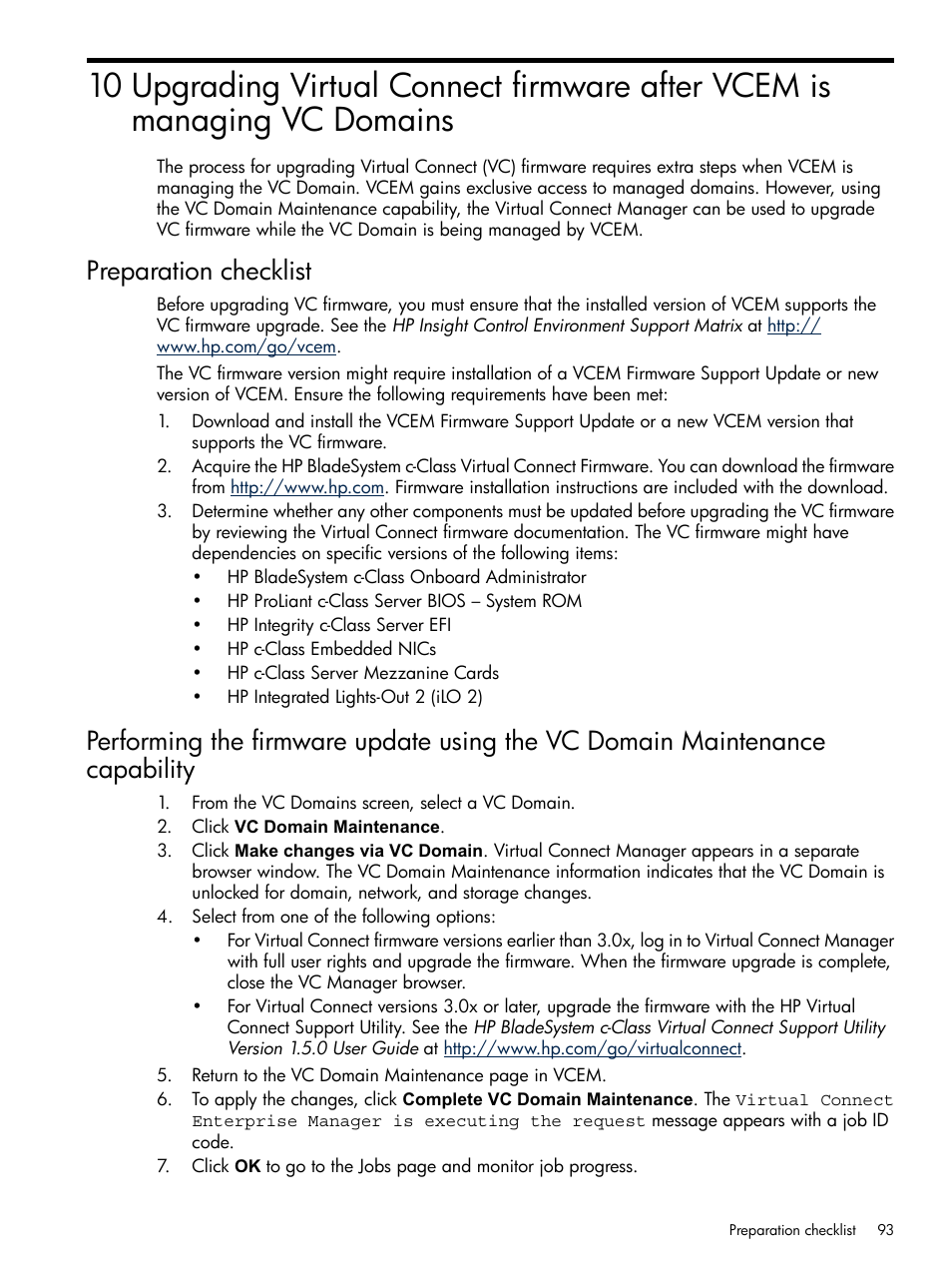 Preparation checklist | HP Insight Management-Software User Manual | Page 93 / 129