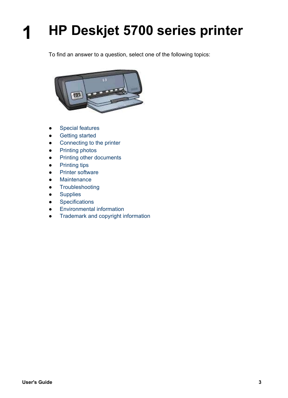 Hp deskjet 5700 series printer | HP Deskjet 5740 Color Inkjet Printer User Manual | Page 5 / 100