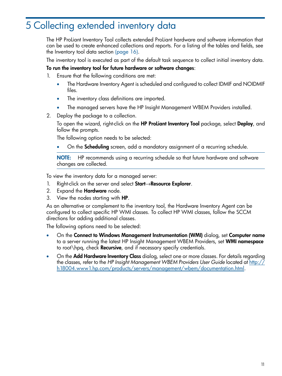 5 collecting extended inventory data | HP OneView for Microsoft System Center User Manual | Page 11 / 23