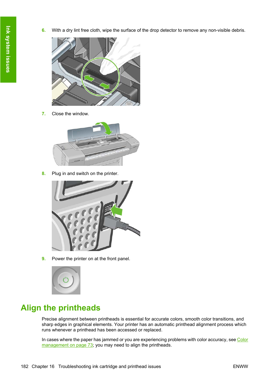 Align the printheads, Align | HP Designjet T1100 MFP series User Manual | Page 194 / 220