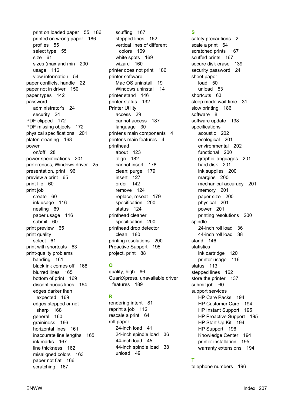 HP Designjet T1100 MFP series User Manual | Page 219 / 220