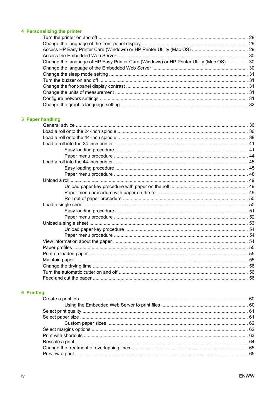 HP Designjet T1100 MFP series User Manual | Page 6 / 220