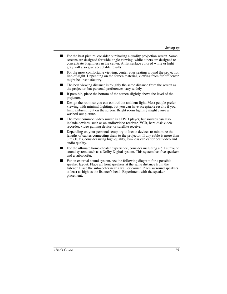 HP ep9012 Digital Projector User Manual | Page 15 / 85