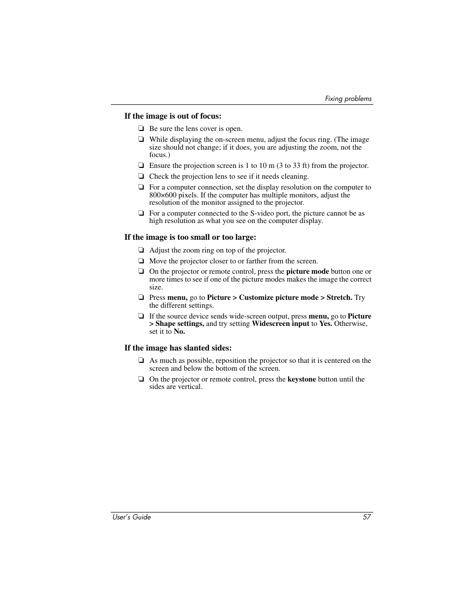 HP ep9012 Digital Projector User Manual | Page 57 / 85