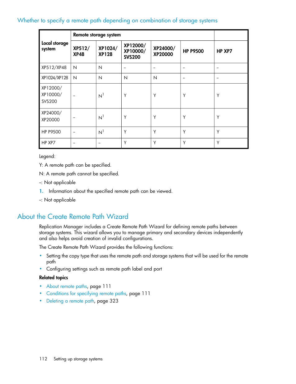 About the create remote path wizard | HP XP P9000 Command View Advanced Edition Software User Manual | Page 112 / 496