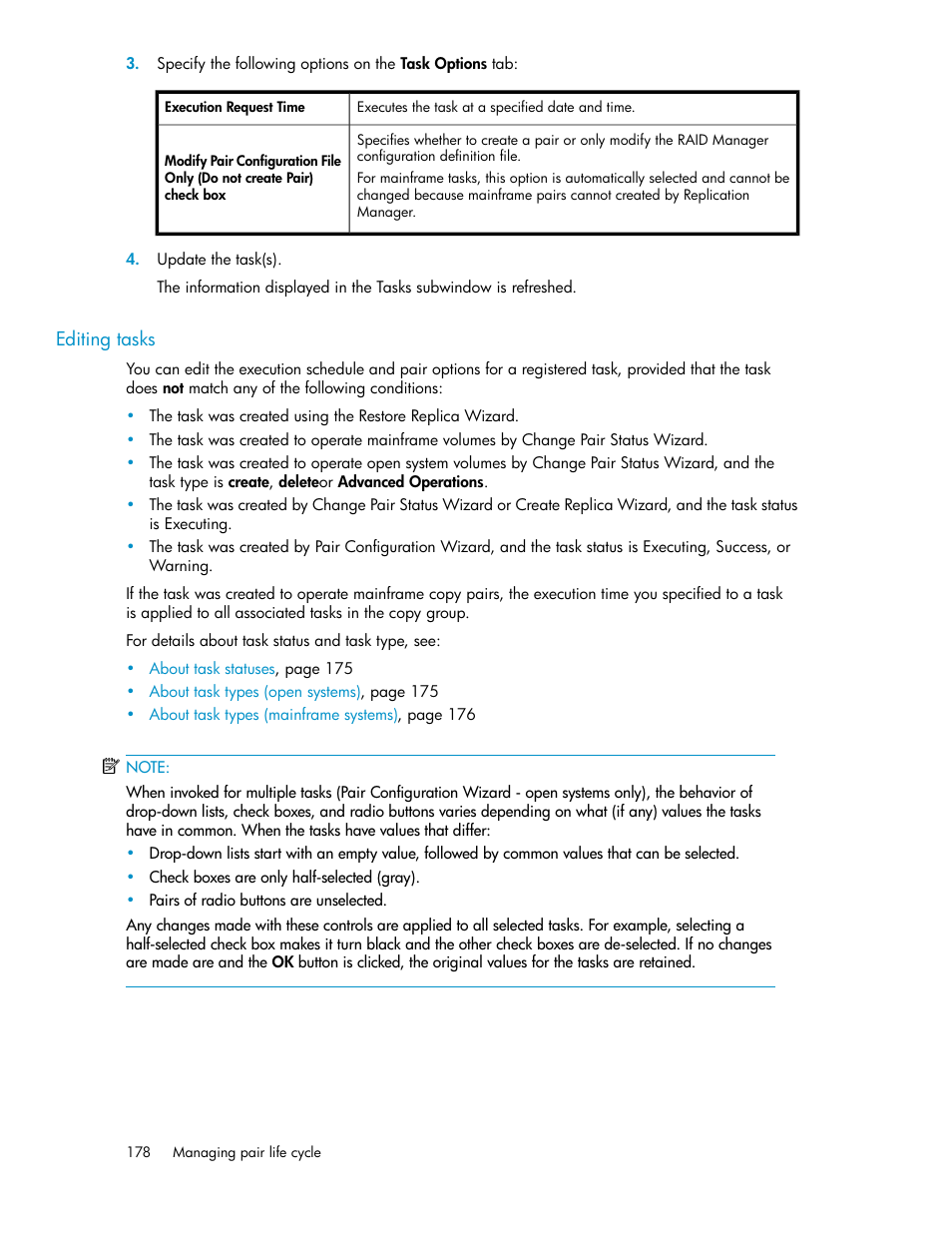 Editing tasks | HP XP P9000 Command View Advanced Edition Software User Manual | Page 178 / 496