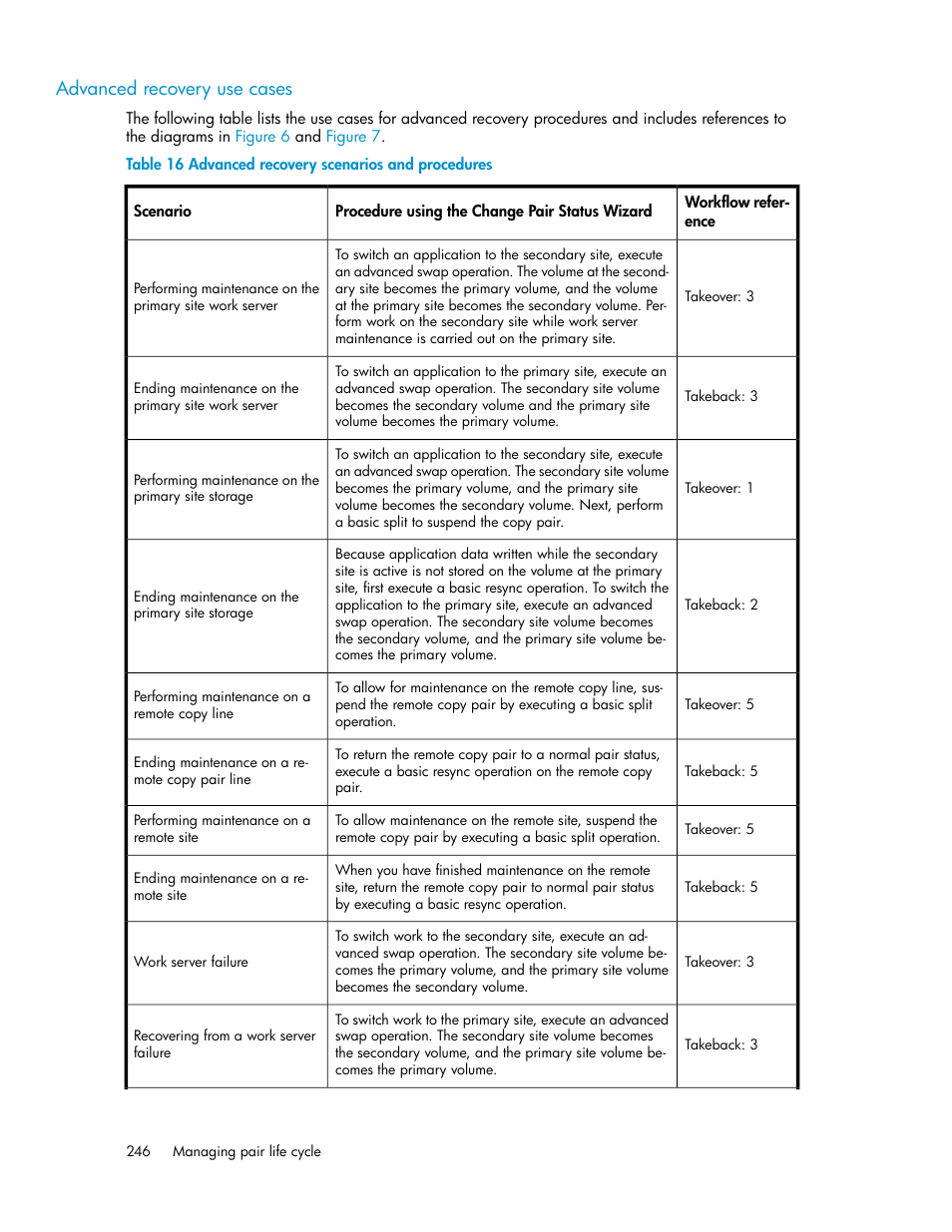 Advanced recovery use cases, Advanced recovery scenarios and procedures | HP XP P9000 Command View Advanced Edition Software User Manual | Page 246 / 496