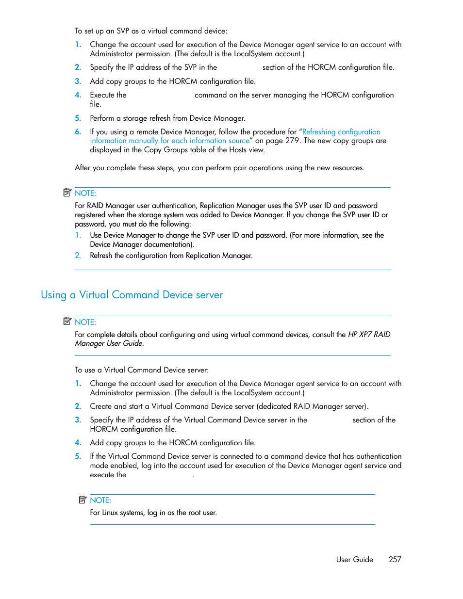 Using a virtual command device server | HP XP P9000 Command View Advanced Edition Software User Manual | Page 257 / 496