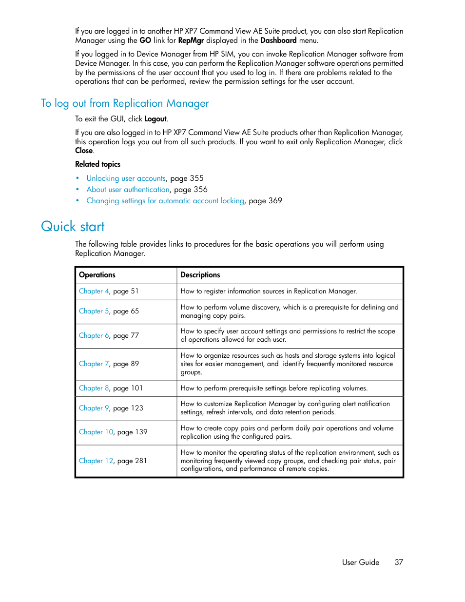 Quick start | HP XP P9000 Command View Advanced Edition Software User Manual | Page 37 / 496