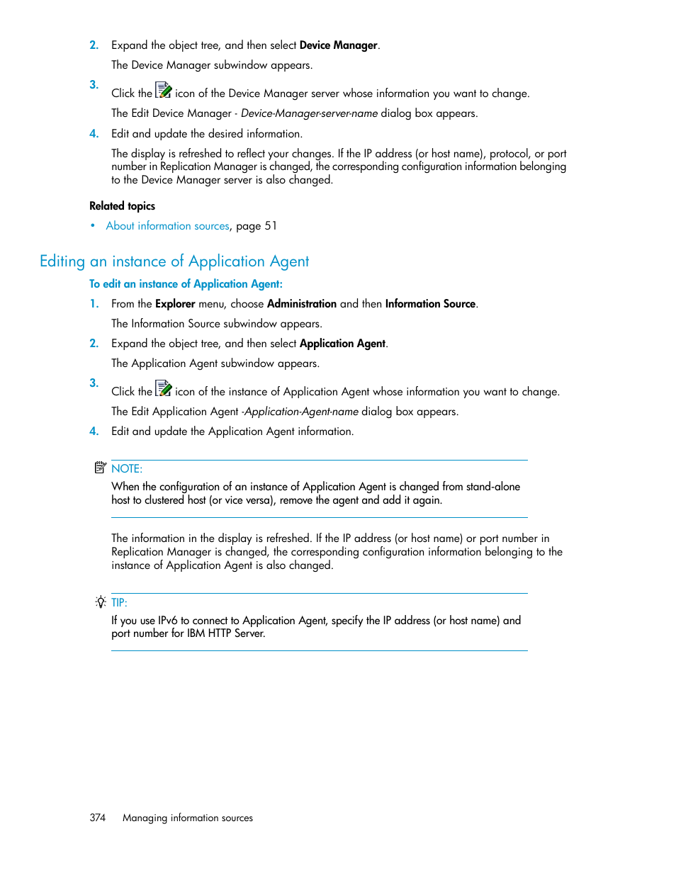 Editing an instance of application agent | HP XP P9000 Command View Advanced Edition Software User Manual | Page 374 / 496