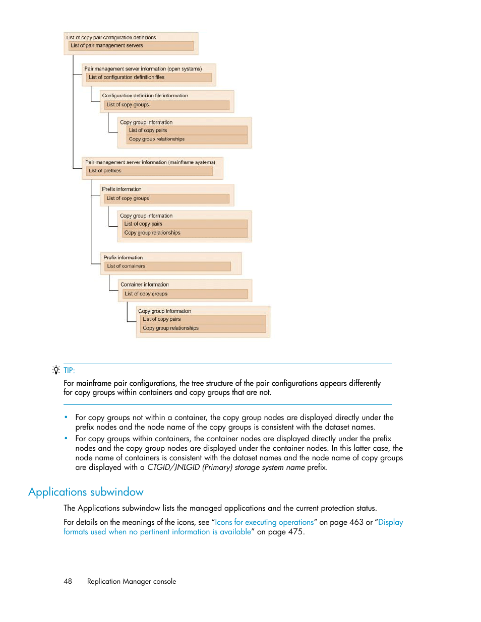 Applications subwindow | HP XP P9000 Command View Advanced Edition Software User Manual | Page 48 / 496