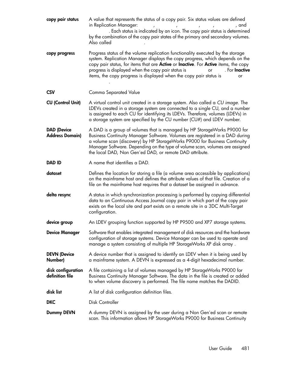 HP XP P9000 Command View Advanced Edition Software User Manual | Page 481 / 496