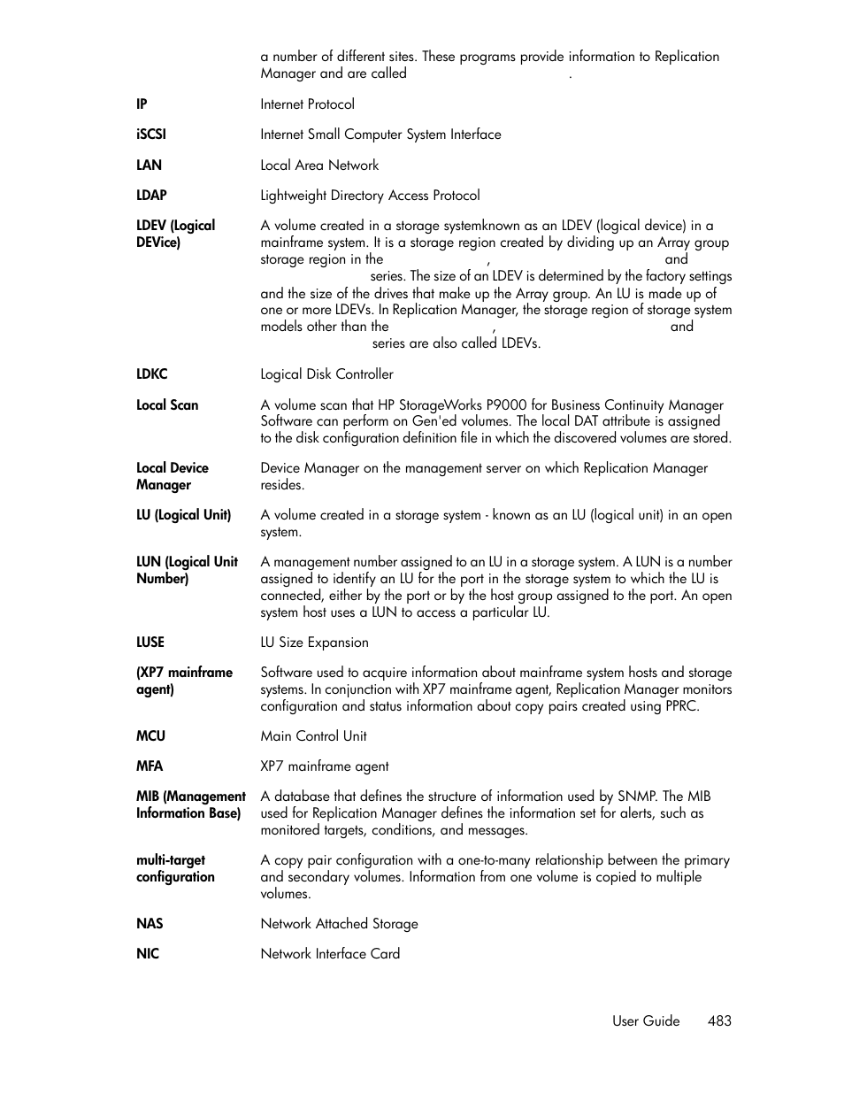 HP XP P9000 Command View Advanced Edition Software User Manual | Page 483 / 496
