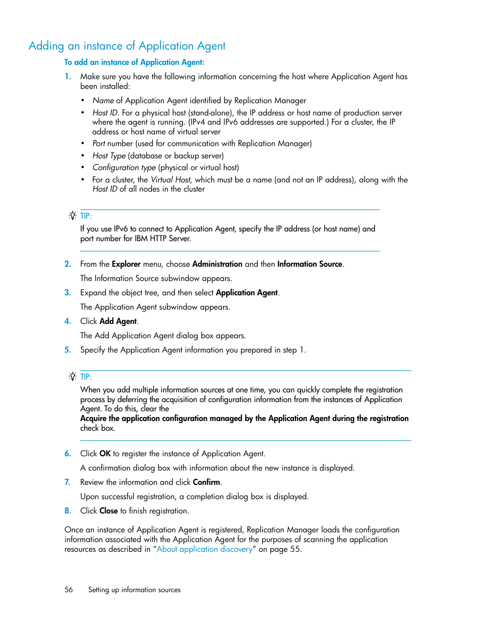 Adding an instance of application agent | HP XP P9000 Command View Advanced Edition Software User Manual | Page 56 / 496