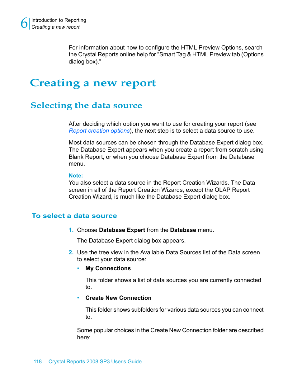 Creating a new report, Selecting the data source, To select a data source | HP Intelligent Management Center Standard Software Platform User Manual | Page 118 / 814