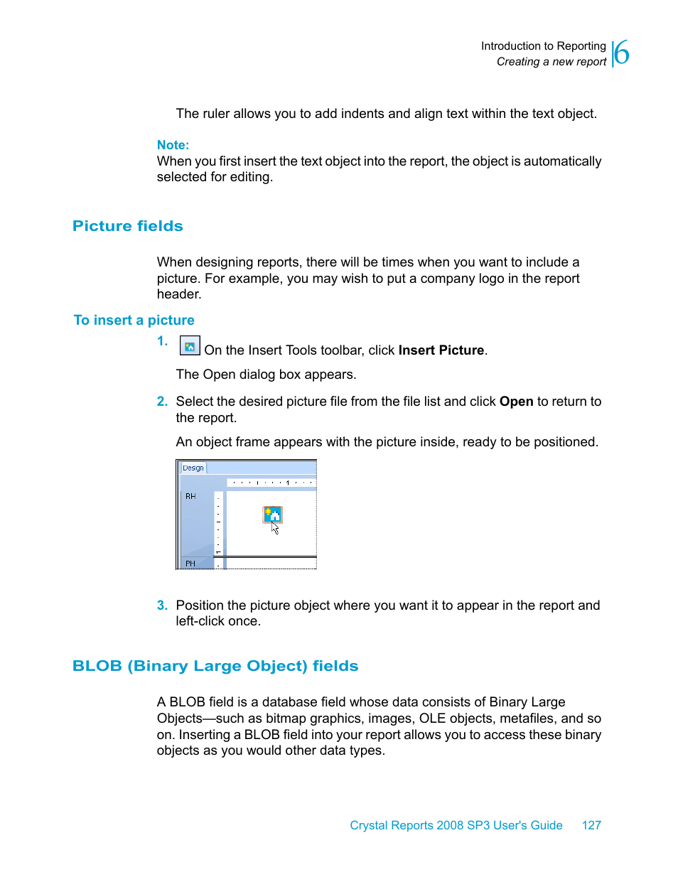 Picture fields, To insert a picture, Blob (binary large object) fields | HP Intelligent Management Center Standard Software Platform User Manual | Page 127 / 814