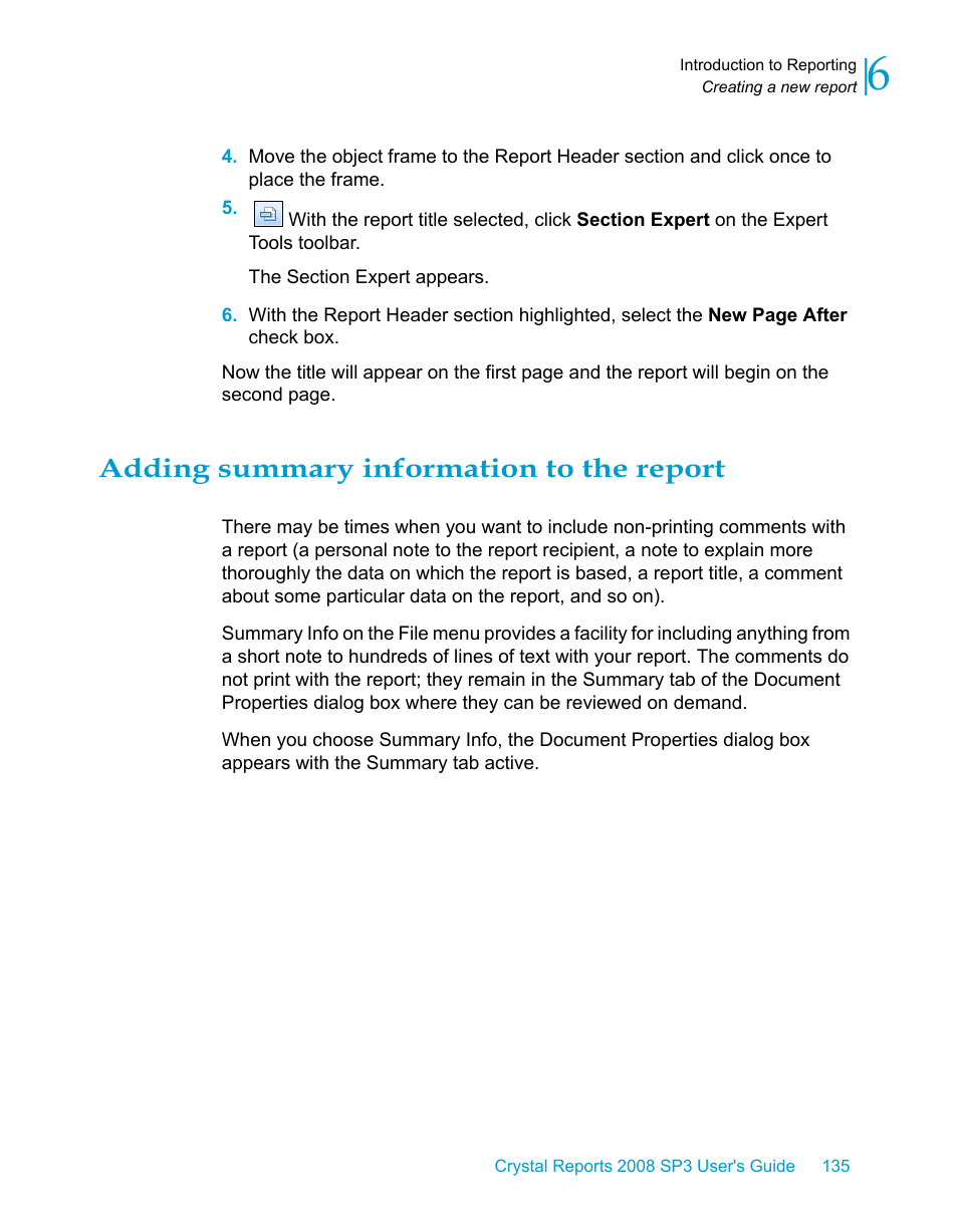 Adding summary information to the report, Adding summary information, To the report | HP Intelligent Management Center Standard Software Platform User Manual | Page 135 / 814