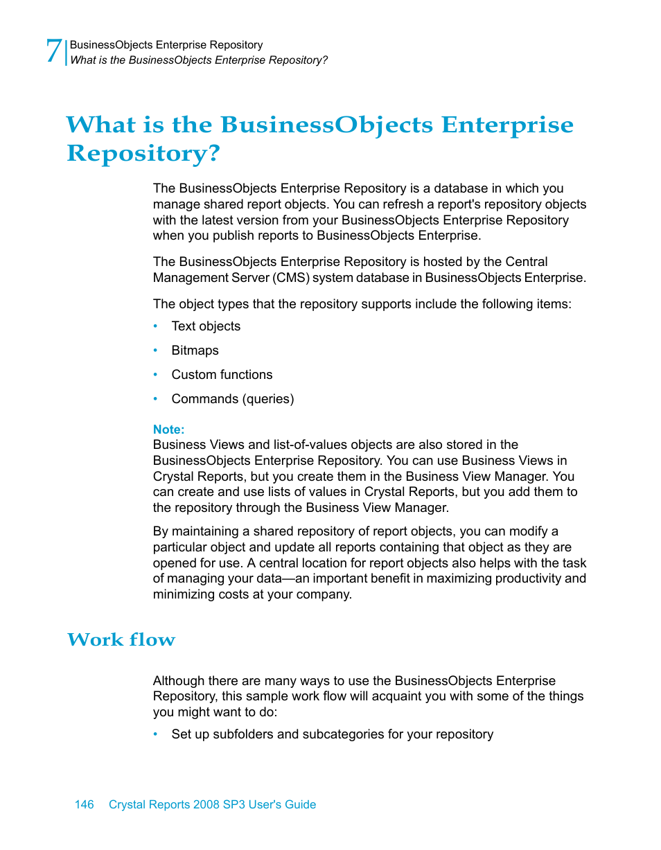 What is the businessobjects enterprise repository, Work flow | HP Intelligent Management Center Standard Software Platform User Manual | Page 146 / 814