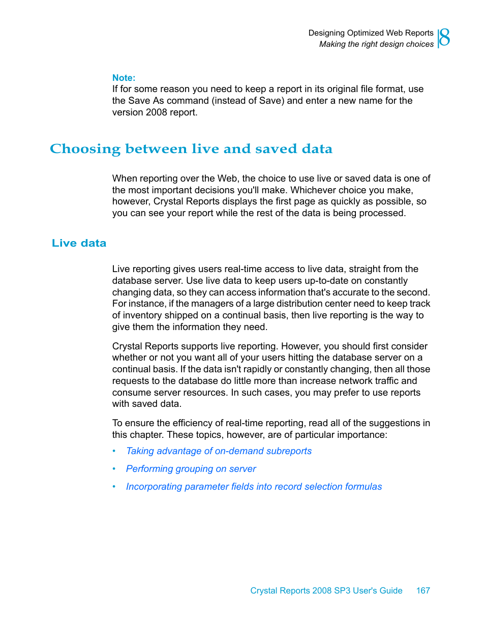 Choosing between live and saved data, Live data | HP Intelligent Management Center Standard Software Platform User Manual | Page 167 / 814