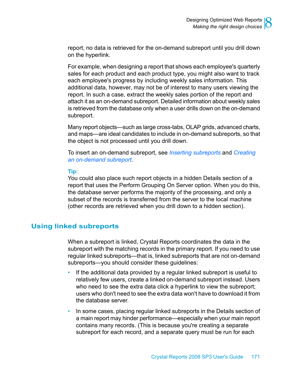 Using linked subreports | HP Intelligent Management Center Standard Software Platform User Manual | Page 171 / 814