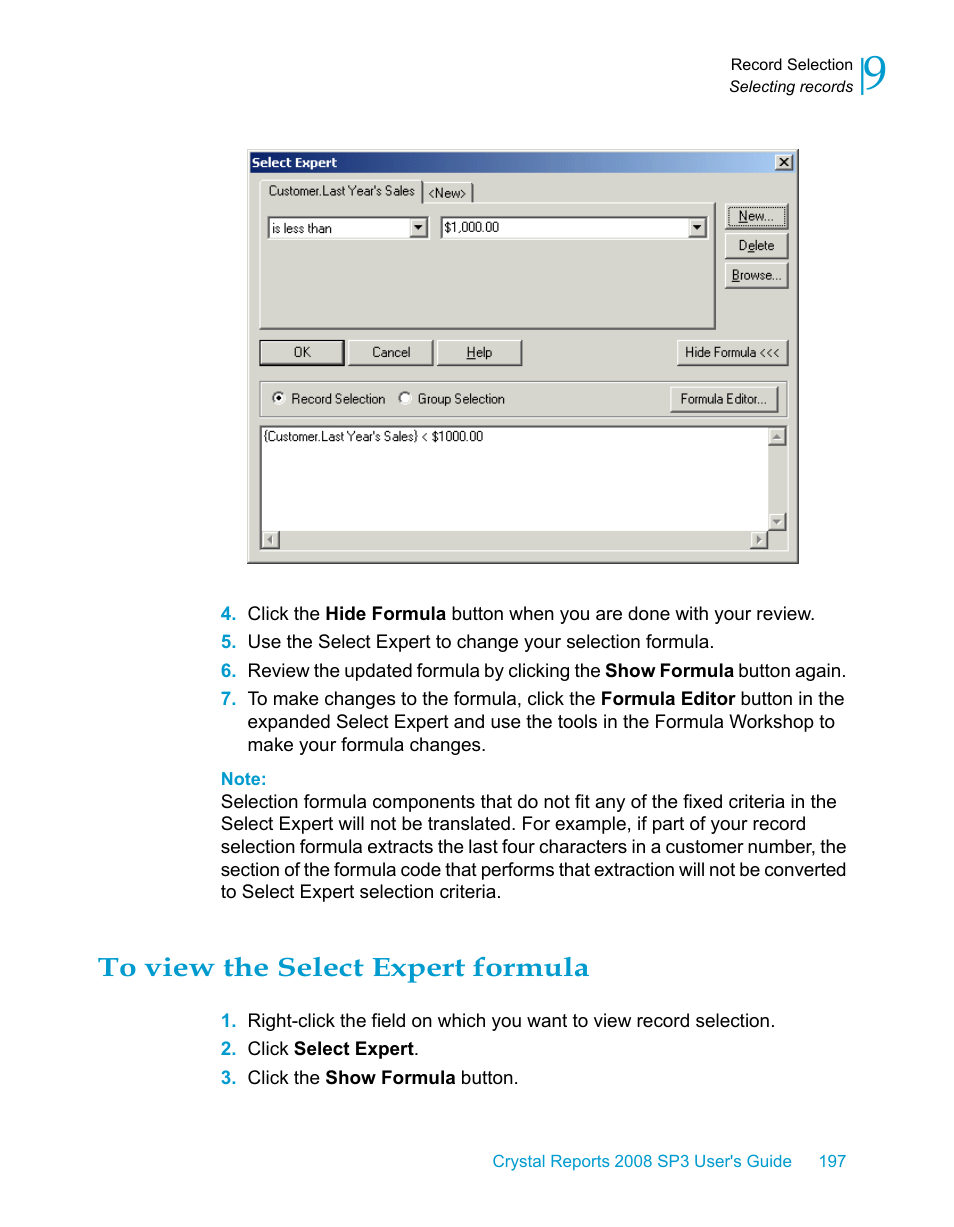 To view the select expert formula | HP Intelligent Management Center Standard Software Platform User Manual | Page 197 / 814