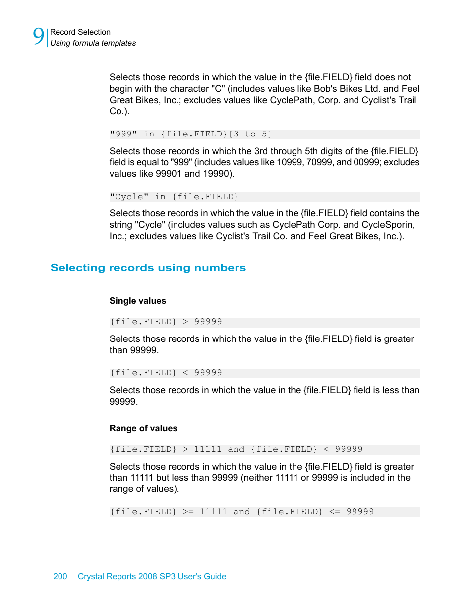 Selecting records using numbers | HP Intelligent Management Center Standard Software Platform User Manual | Page 200 / 814