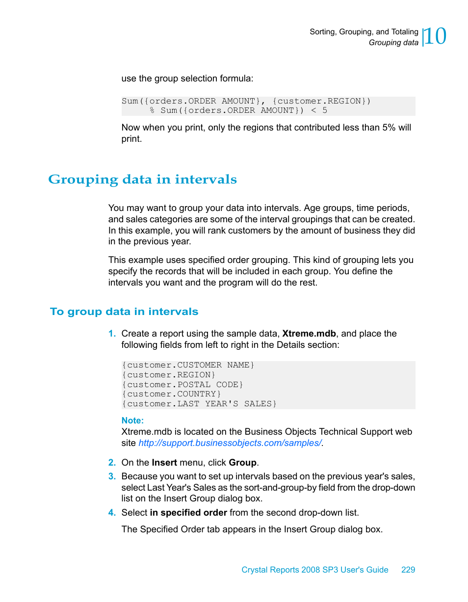 Grouping data in intervals, To group data in intervals | HP Intelligent Management Center Standard Software Platform User Manual | Page 229 / 814