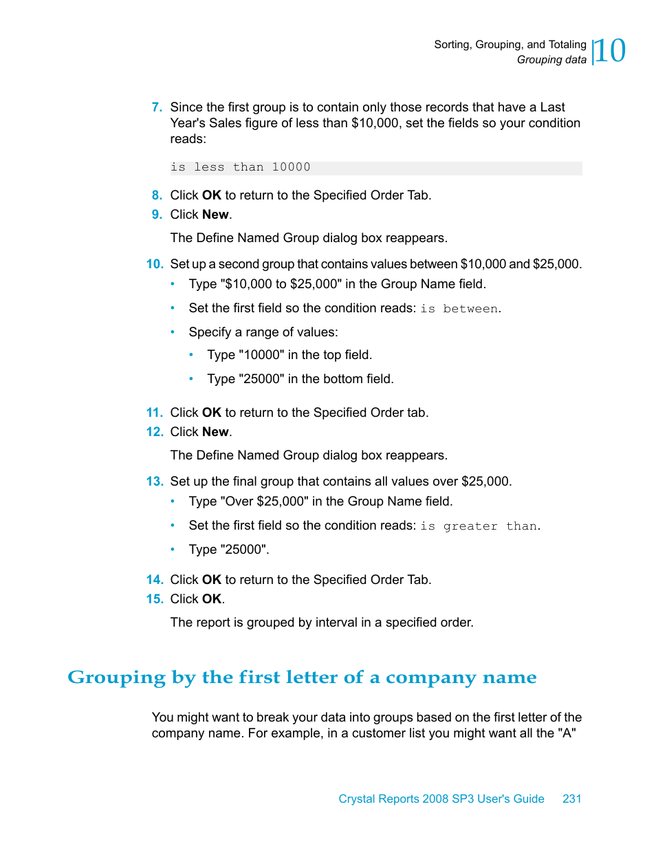 Grouping by the first letter of a company name | HP Intelligent Management Center Standard Software Platform User Manual | Page 231 / 814