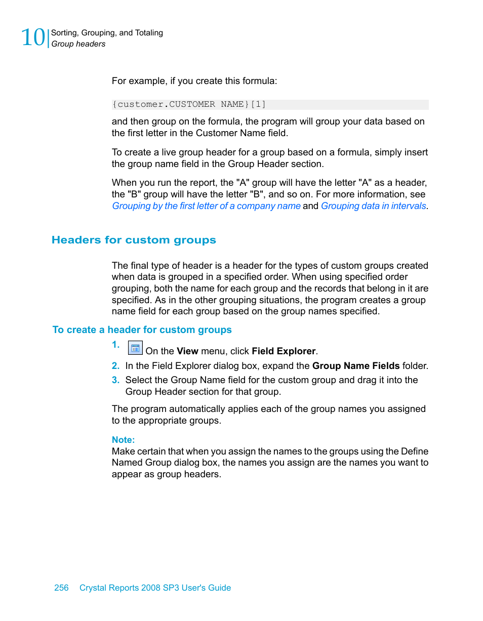 Headers for custom groups, To create a header for custom groups | HP Intelligent Management Center Standard Software Platform User Manual | Page 256 / 814