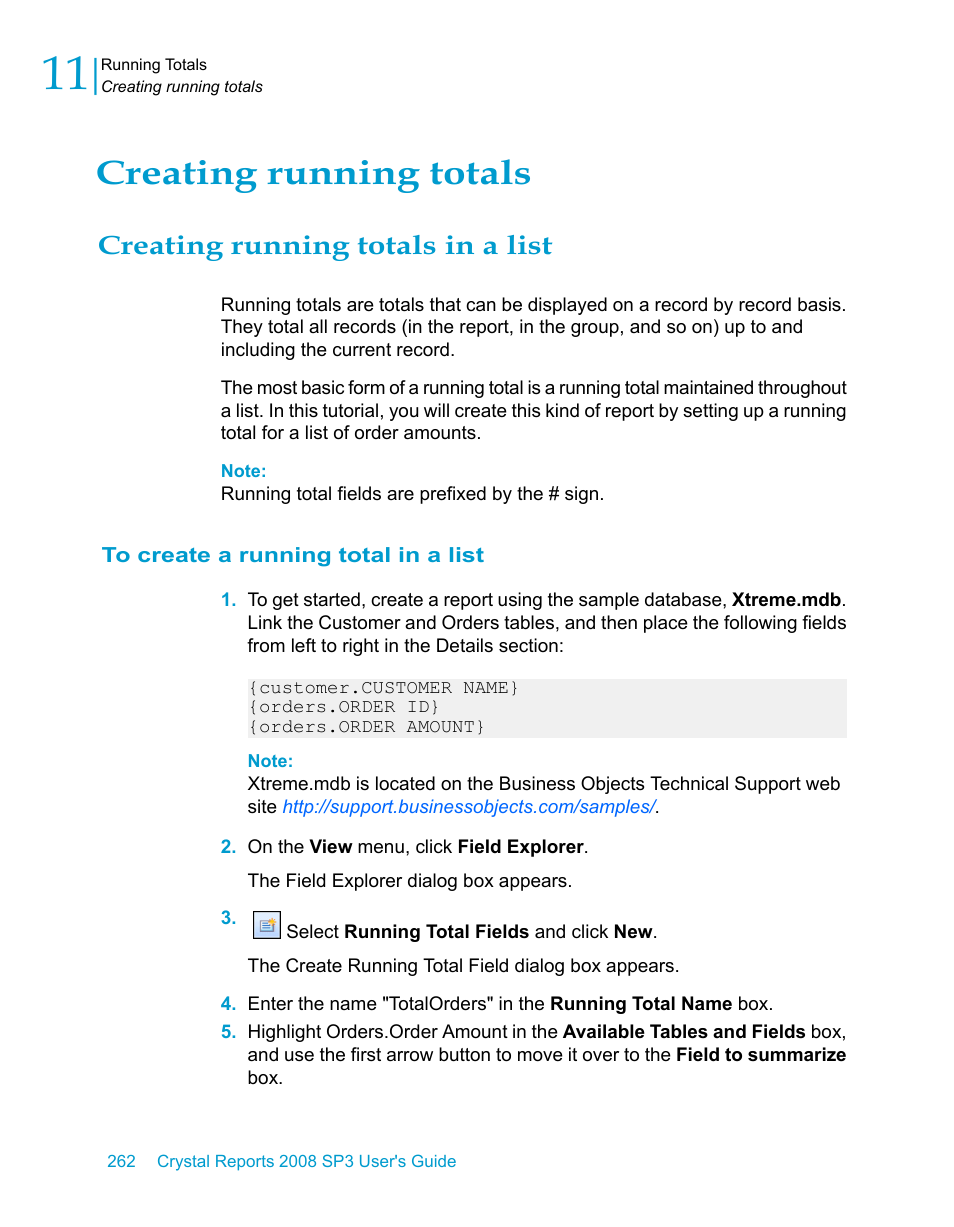 Creating running totals, Creating running totals in a list, To create a running total in a list | HP Intelligent Management Center Standard Software Platform User Manual | Page 262 / 814