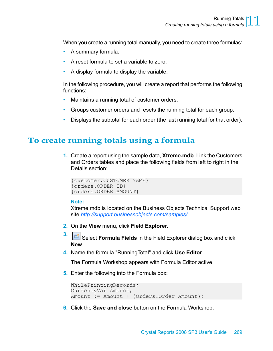 To create running totals using a formula | HP Intelligent Management Center Standard Software Platform User Manual | Page 269 / 814