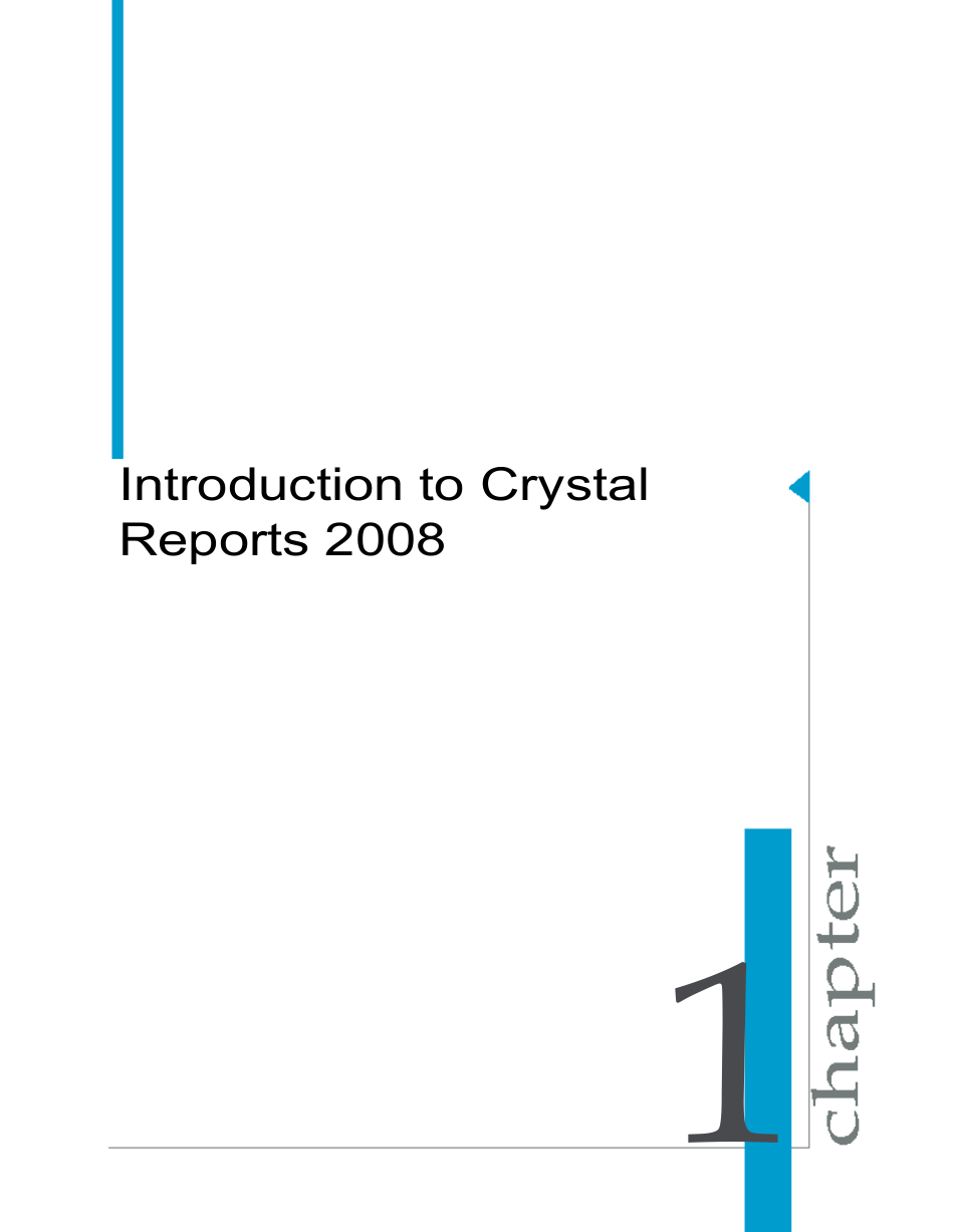 Introduction to crystal reports 2008, Chapter 1 | HP Intelligent Management Center Standard Software Platform User Manual | Page 27 / 814