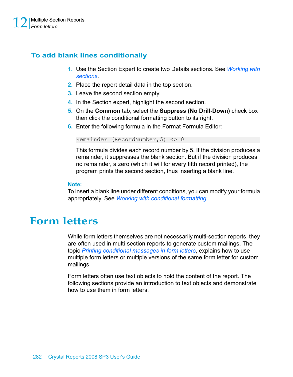 To add blank lines conditionally, Form letters | HP Intelligent Management Center Standard Software Platform User Manual | Page 282 / 814