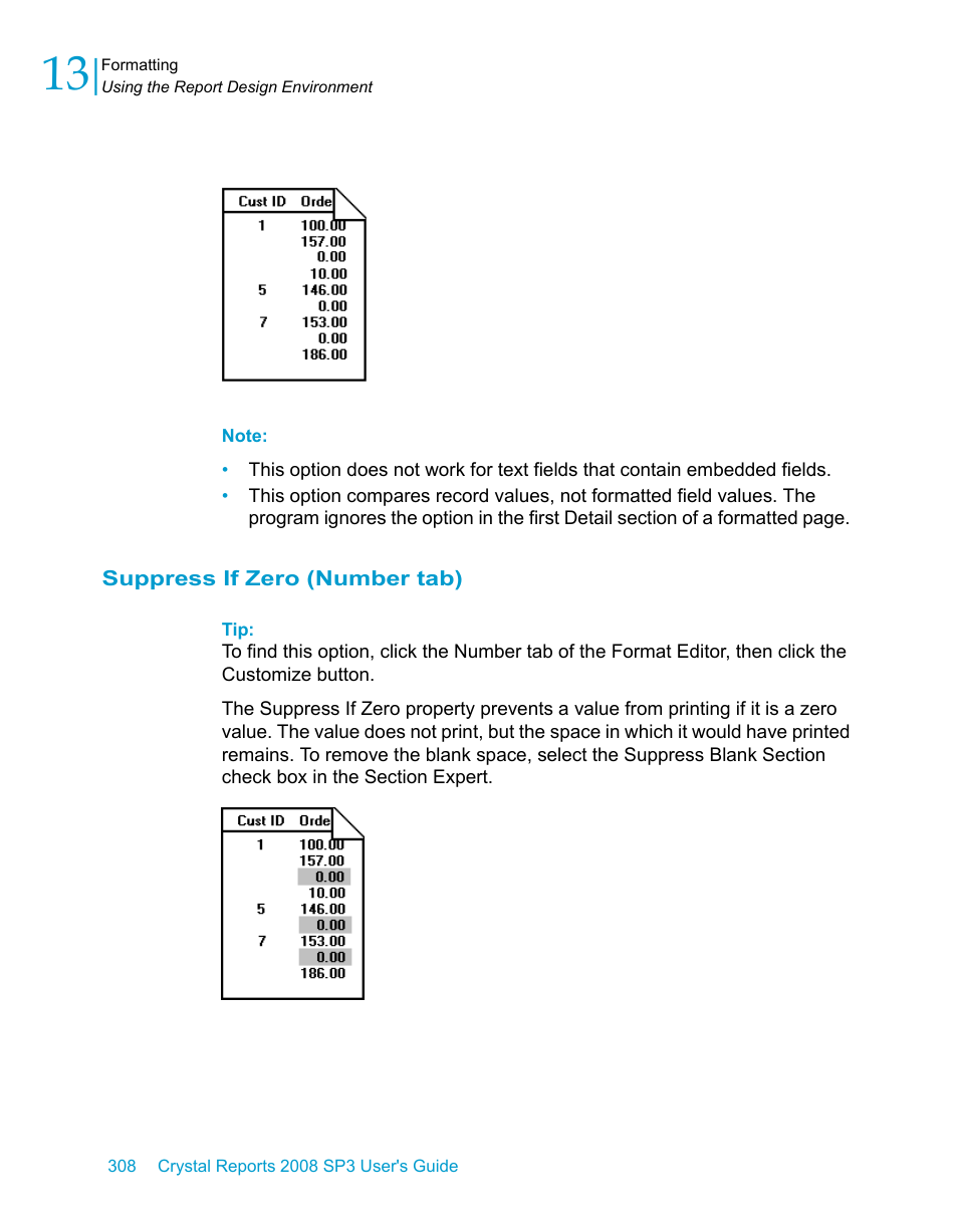 Suppress if zero (number tab) | HP Intelligent Management Center Standard Software Platform User Manual | Page 308 / 814