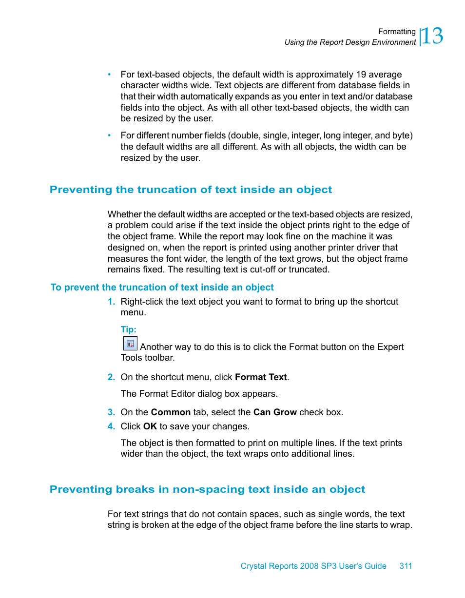 Preventing the truncation of text inside an object, To prevent the truncation of text inside an object | HP Intelligent Management Center Standard Software Platform User Manual | Page 311 / 814