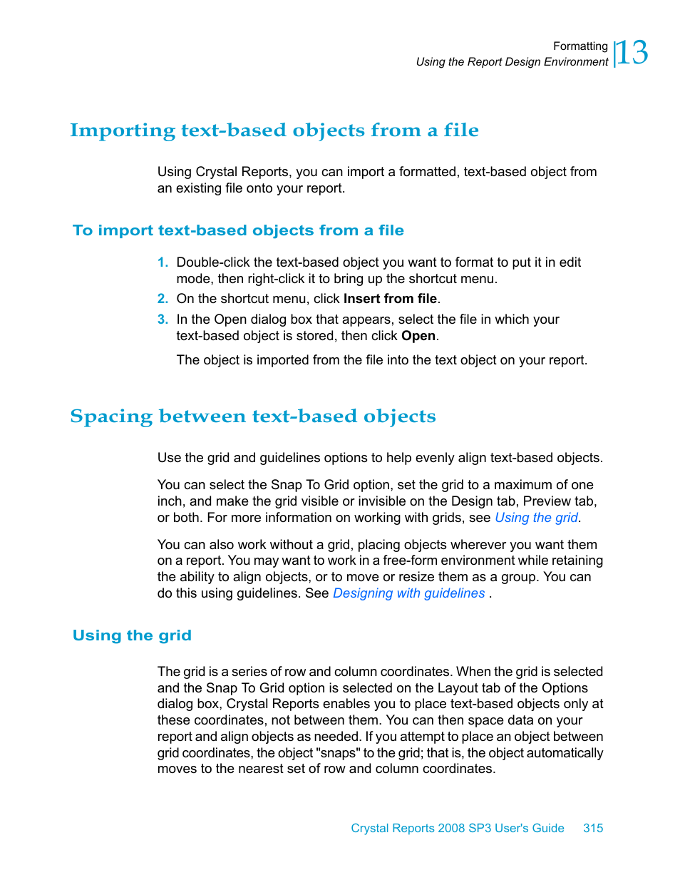 Importing text-based objects from a file, To import text-based objects from a file, Spacing between text-based objects | Using the grid | HP Intelligent Management Center Standard Software Platform User Manual | Page 315 / 814