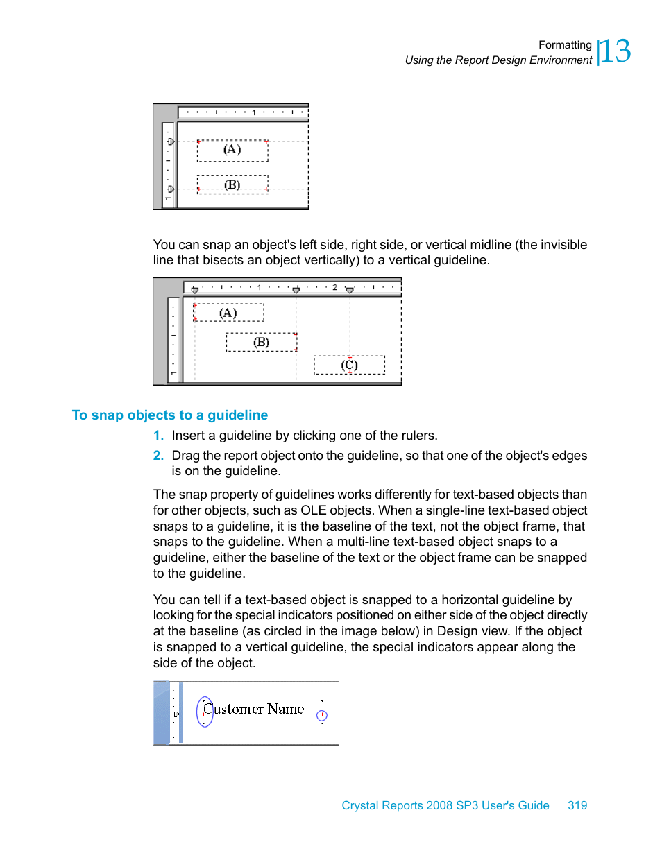 To snap objects to a guideline | HP Intelligent Management Center Standard Software Platform User Manual | Page 319 / 814