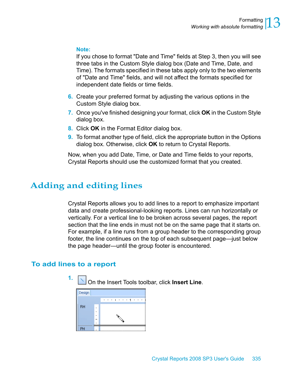 Adding and editing lines, To add lines to a report | HP Intelligent Management Center Standard Software Platform User Manual | Page 335 / 814