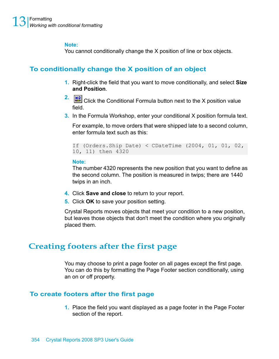 Creating footers after the first page | HP Intelligent Management Center Standard Software Platform User Manual | Page 354 / 814