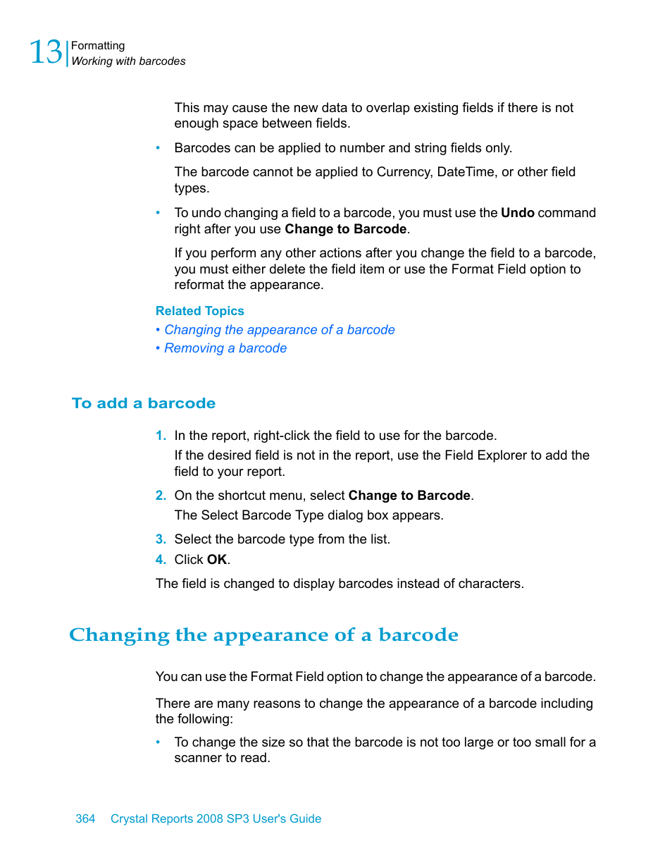 To add a barcode, Changing the appearance of a barcode | HP Intelligent Management Center Standard Software Platform User Manual | Page 364 / 814