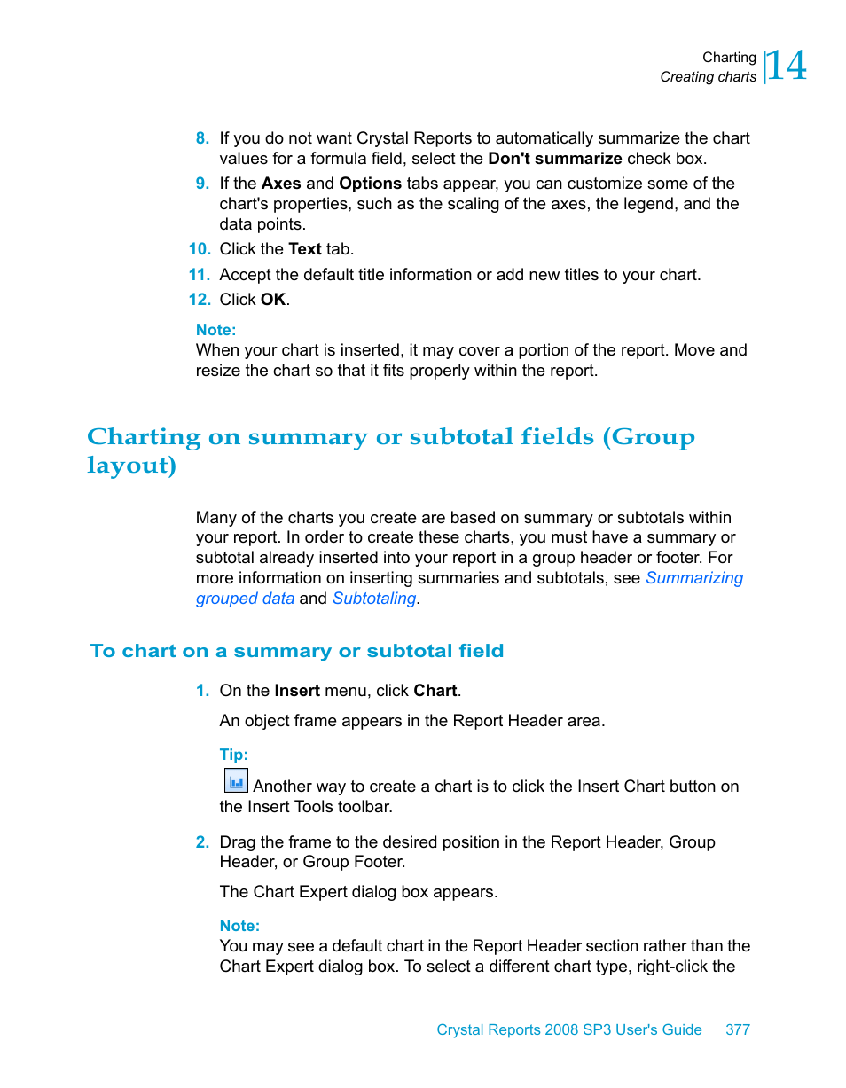 To chart on a summary or subtotal field | HP Intelligent Management Center Standard Software Platform User Manual | Page 377 / 814