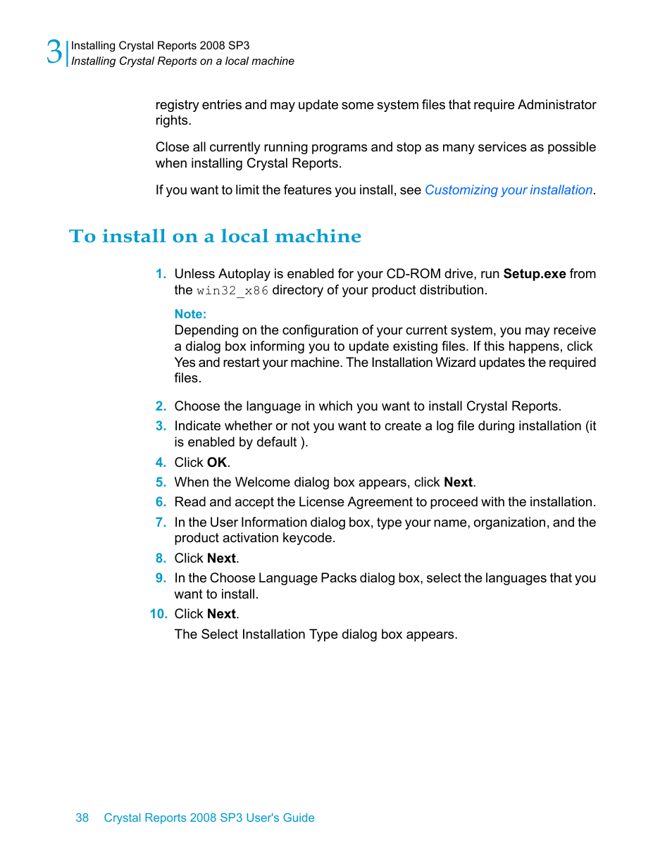 To install on a local machine | HP Intelligent Management Center Standard Software Platform User Manual | Page 38 / 814